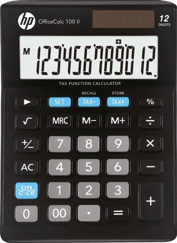 HP Calculator de birou, 12 digits, 147x103x28mm, solar power, HP OC100