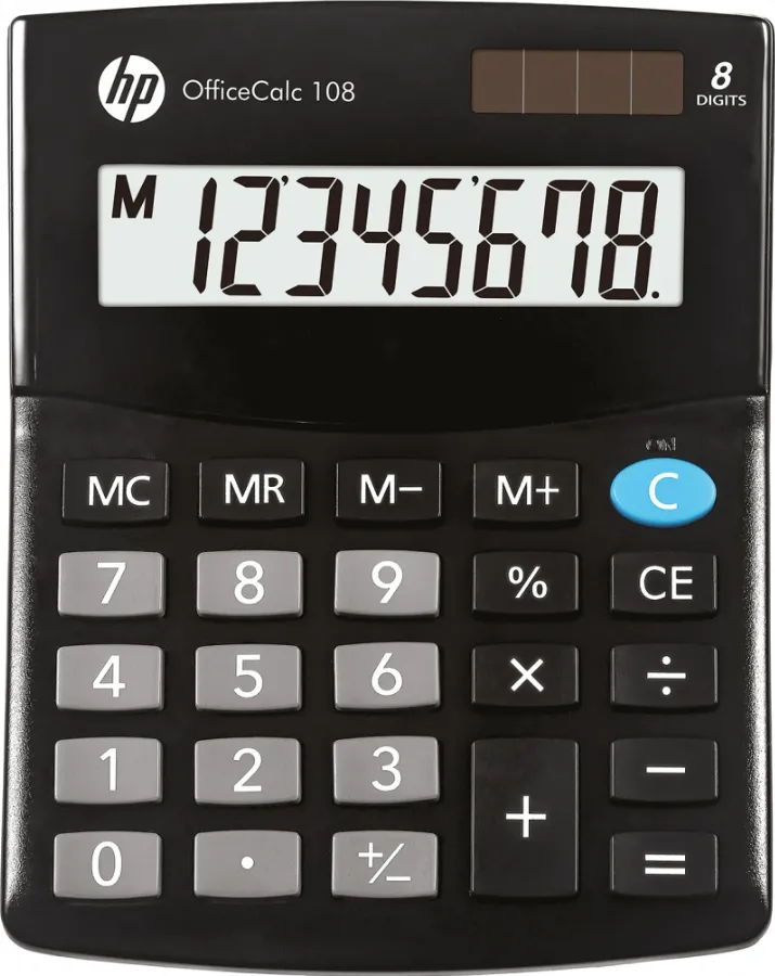 HP Calculator de birou, 8 digits, 125x101x33mm, solar power, HP OC108