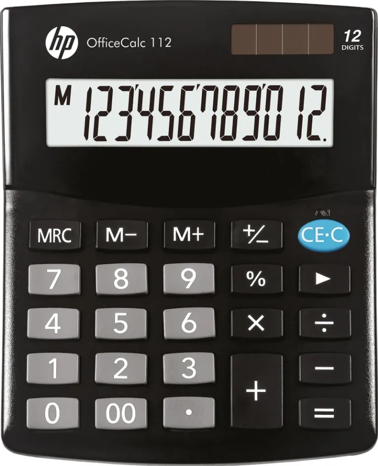 HP Calculator de birou, 12 digits, 125x101x33mm, solar power, HP OC112
