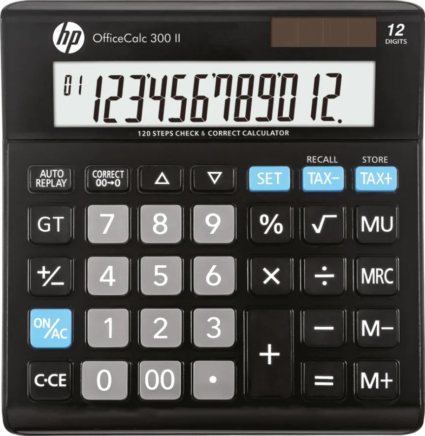 HP Calculator de birou, 12 digits, 158x151x29mm, solar power, HP OC300