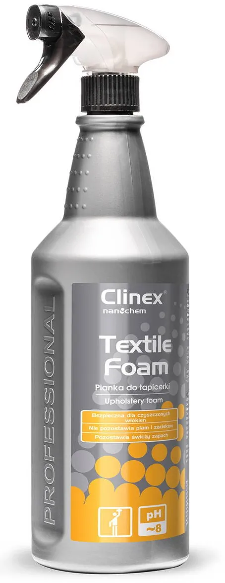 Clinex Textile Foam, 1 litru, cu pulverizator, spuma pentru curatarea tapiteriei