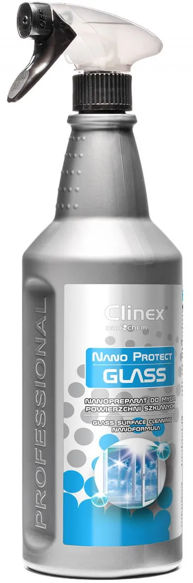 Clinex NanoProtect Glass, 1 litru, cu pulverizator, solutie pt. spalat geamuri, efect anti-aburire