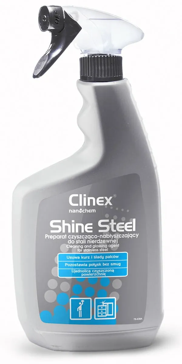 Clinex Shine Steel, 650 ml, pulverizator, solutie pt. curatare, intretinere supraf otel inoxidabil