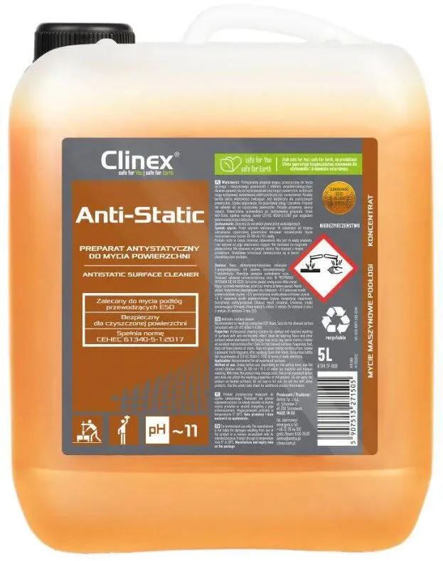 Clinex Anti-Static, 5 litri, solutie curatare diverse suprafete cu efect antistatic si electrostatic