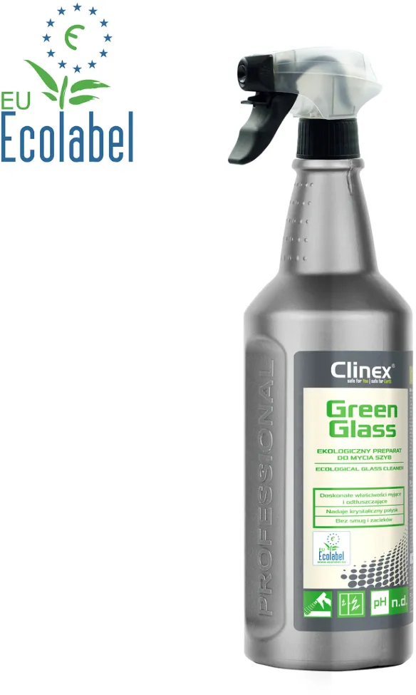 Clinex Green Glass, 1 litru, cu pulverizator, solutie pentru spalat geamuri
