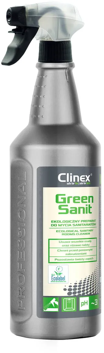 Clinex Green Sanit, 1 litru, cu pulverizator, solutie pentru curatarea suprafetelor