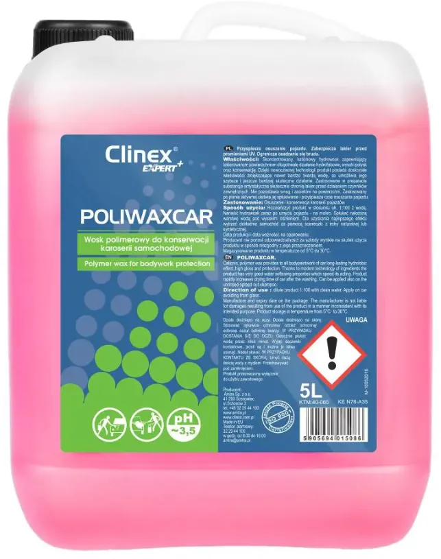 Clinex EXPERT+ Poliwax Car, 5 litri, ceara polimerica pentru intretinerea caroseriei auto