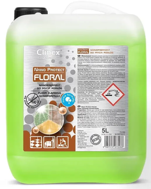 Clinex NanoProtect Floral, 5 litri, detergent lichid pentru curatare pardoseli, cu particule silicon