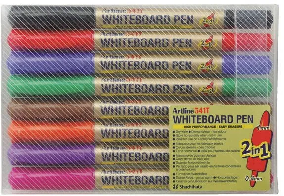 Artline Marker pentru tabla de scris ARTLINE 541T, doua capete - varfuri rotunde 0.4mm/1.0mm, 8 buc/set