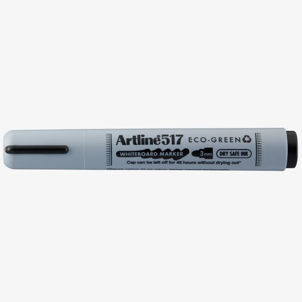Artline Marker pentru tabla de scris ARTLINE 517 Eco Green - Dry safe ink 48h, varf rotund 3.0mm - negru