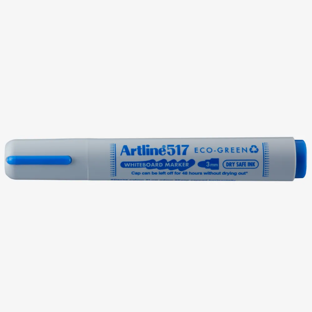 Artline Marker pentru tabla de scris ARTLINE 517 Eco Green - Dry safe ink 48h, varf rotund 3.0mm - albastru