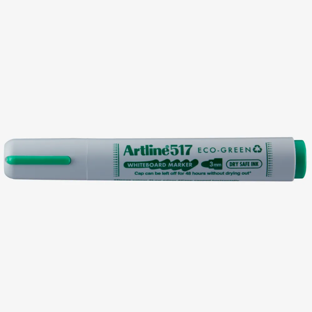 Artline Marker pentru tabla de scris ARTLINE 517 Eco Green - Dry safe ink 48h, varf rotund 3.0mm - verde