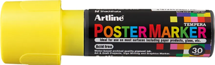 Artline Marker pentru poster ARTLINE, corp plastic, varf tesit 30mm - galben fluorescent