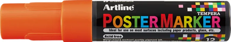 Artline Marker pentru poster ARTLINE, corp plastic, varf tesit 12mm - portocaliu fluorescent