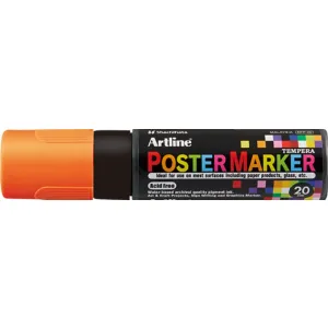 Artline Marker pentru poster ARTLINE, corp plastic, varf tesit 20mm - portocaliu fluorescent