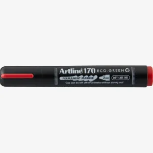 Artline Permanent marker ARTLINE 170 Eco Green - Dry safe 2 weeks, corp plastic, varf rotund 2.0mm - rosu