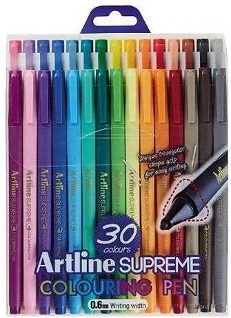 Artline Liner ARTLINE Supreme, varf fetru 0.6mm, 30 culori/set