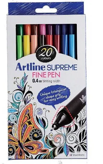 Artline Liner ARTLINE Supreme, varf fetru 0.4mm, 20 culori/set