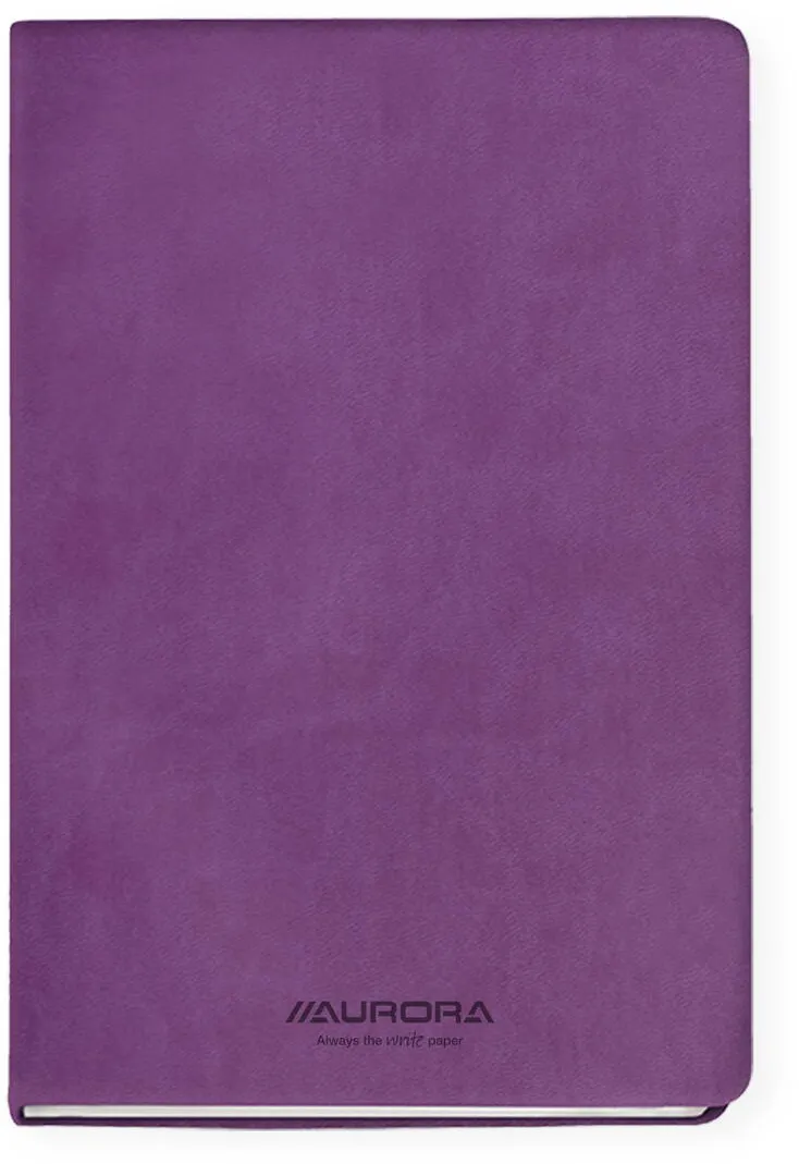 Aurora Caiet A5, 192 file - hartie FSC 80gsm, coperta soft-touch violet, AURORA Capri - dictando