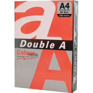 Double A Hartie color pentru copiator A4, 80gsm, 100coli/top, Double A - rosu intens