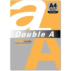 Double A Hartie color pentru copiator A4, 80gsm, 100coli/top, Double A - saffron intens