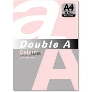 Double A Hartie color pentru copiator A4, 80gsm, 100coli/top, Double A - pastel flamingo