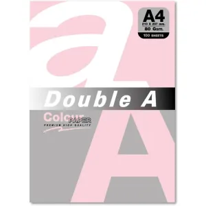 Double A Hartie color pentru copiator A4, 80gsm, 100coli/top, Double A - pastel pink