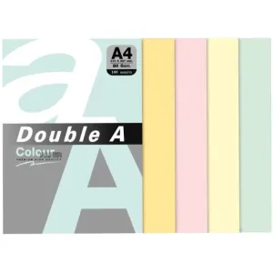 Double A Hartie color pentru copiator A4, 80gsm, 500coli/top, Double A - 5 culori pastel asortate