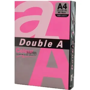 Double A Hartie color pentru copiator A4, 75gsm, 100coli/top, Double A - roz neon