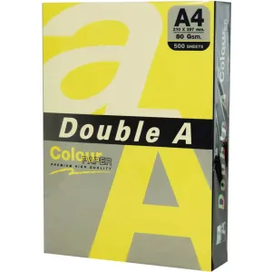 Double A Hartie color pentru copiator A4, 75gsm, 100coli/top, Double A - galben neon