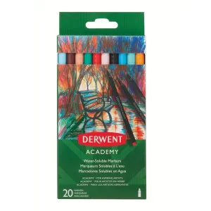 DERWENT Carioci pe baza de apa DERWENT Academy, 20buc/set, diverse culori