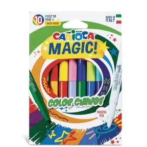 Carioca Carioca, varf gros - 6mm, 9 culori+1 magic marker/cutie, CARIOCA Color Change