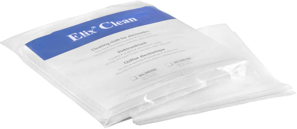 Solutie de curatare ELIX Clean Servetele fara scame, pentru electronice, 10.5 x 10.5cm, 100/set, ELIX Clean