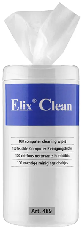 Solutie de curatare ELIX Clean Servetele umede pentru curatare monitoare TFT/LCD/notebook, 100/tub, ELIX Clean
