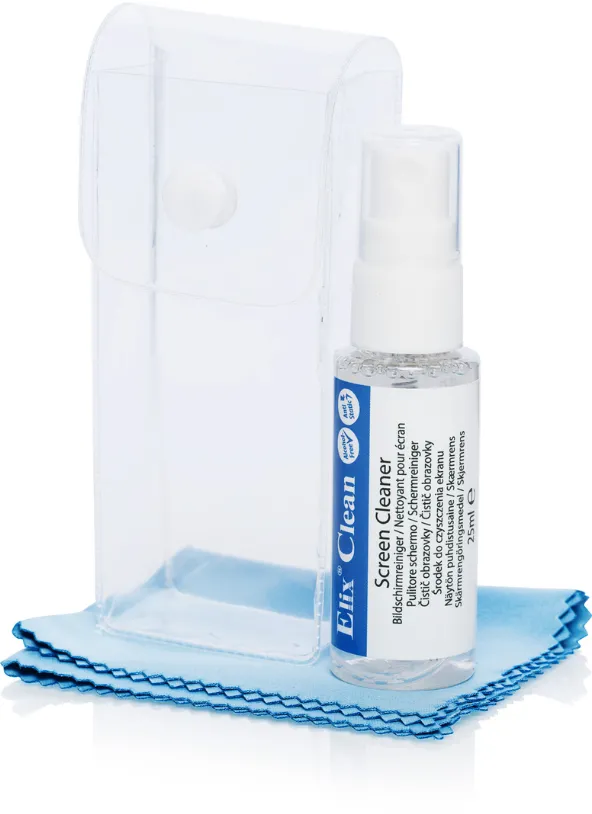 Solutie de curatare ELIX Clean Set curatare si protectie ecrane impotriva murdariei (spray + laveta microfibra), ELIX Clean