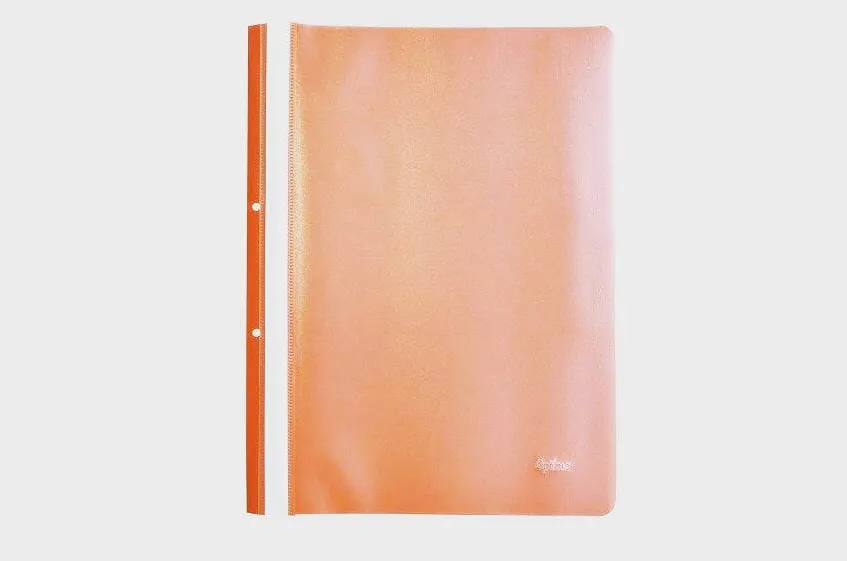 Optima Dosar plastic PP cu sina, cu gauri, grosime 120/180 microni, 10 buc/set, Optima - orange