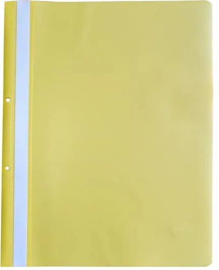 Optima Dosar plastic PP cu sina, cu gauri, grosime 120/180 microni, 10 buc/set, Optima - galben