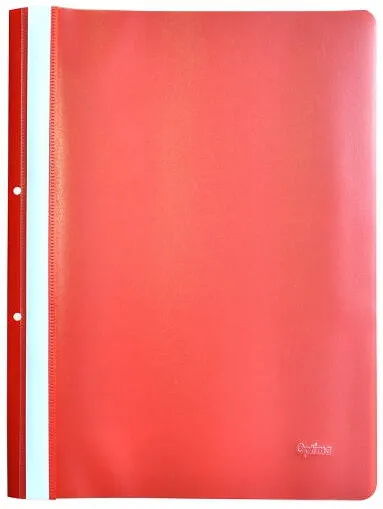 Optima Dosar plastic PP cu sina, cu gauri, grosime 120/180 microni, 10 buc/set, Optima - rosu