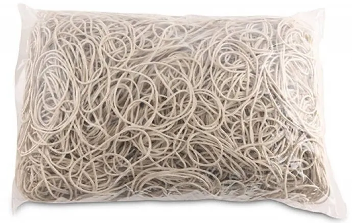 Office Products Elastice pentru bani, 1.5mm grosime, D 60mm, 60% cauciuc, 1000g/punga, Office Products -culoare alba