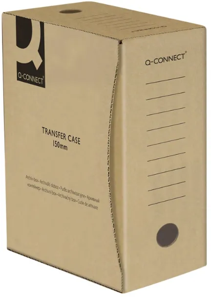 Q-CONNECT Cutie arhivare 150mm, 100x339x298mm, carton 400gsm, Q-Connect - gri/negru