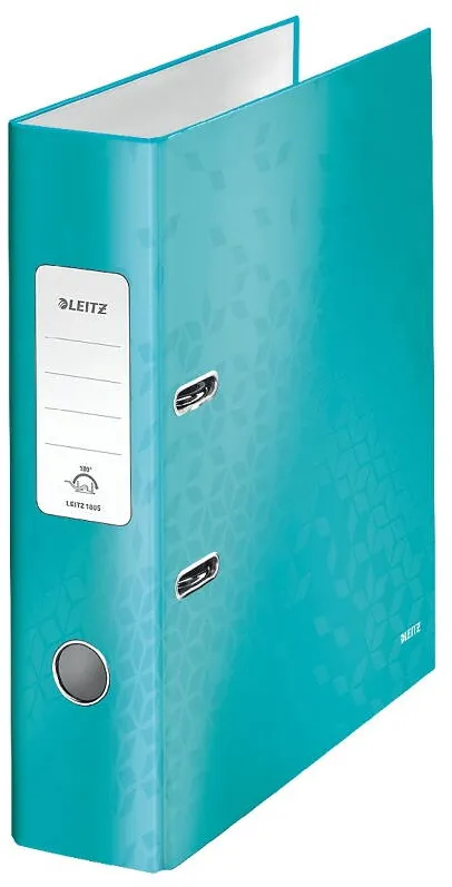 Leitz Biblioraft LEITZ 180 WOW, carton laminat, partial reciclat, FSC, A4, 80 mm, turcoaz