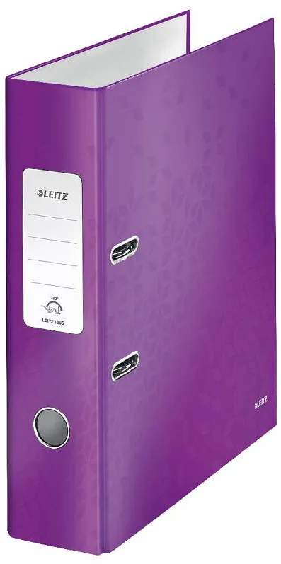 Leitz Biblioraft LEITZ 180 WOW, carton laminat, partial reciclat, FSC, A4, 80 mm, mov