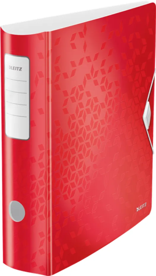 Leitz Biblioraft LEITZ 180 Active WOW, polyfoam, partial reciclat, A4, 82 mm, rosu