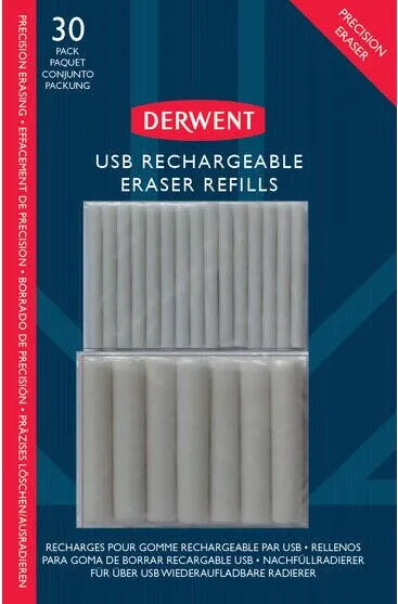DERWENT Rezerva radiera DERWENT Professional, pentru 2305810, 30 buc/ set, alb