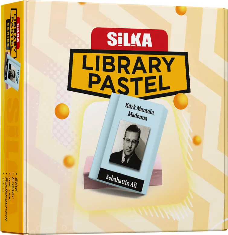 Silka Cutie cu radiere pt creion, nu lasa reziduuri, 36buc/cutie, SILKA Library Pastel - design carti de c