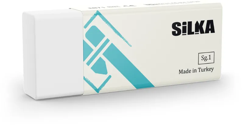 Silka Radiera pentru creion, 59.5x22x11mm, PVC-free, nu lasa reziduuri, SILKA Text Mate - alba