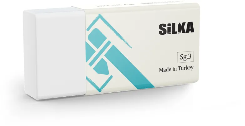 Silka Radiera pentru creion, 39.5x18.5x12mm, PVC-free, nu lasa reziduuri, SILKA Text Mate - alba
