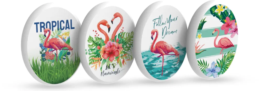 Silka Radiera pentru creion, 44x58x10mm, PVC-free, nu lasa reziduuri, SILKA Flamingo - forma ovala - alba