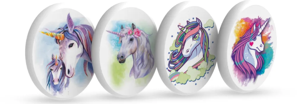 Silka Radiera pentru creion, 44x58x10mm, PVC-free, nu lasa reziduuri, SILKA Unicorn - forma ovala - alba