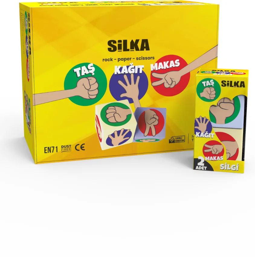 Silka Radiera pt creion, 25x25x25mm, PVC-free, nu lasa reziduuri, 2buc/set, SILKA Rock-Paper-Scissors -for